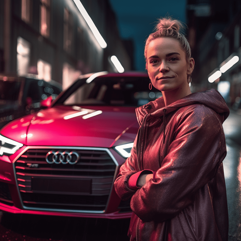 Step into the spotlight with confidence as a woman stands proudly in front of a stunning pink Audi A3 company car, financed through Sydney Car Loans. This eye-catching vehicle perfectly complements her style and individuality. The Audi A3 combines elegance and performance, featuring sleek lines and modern design. With its cutting-edge technology and superior driving experience, this company car is the epitome of luxury and professionalism. Embrace success and make a statement with the pink Audi A3