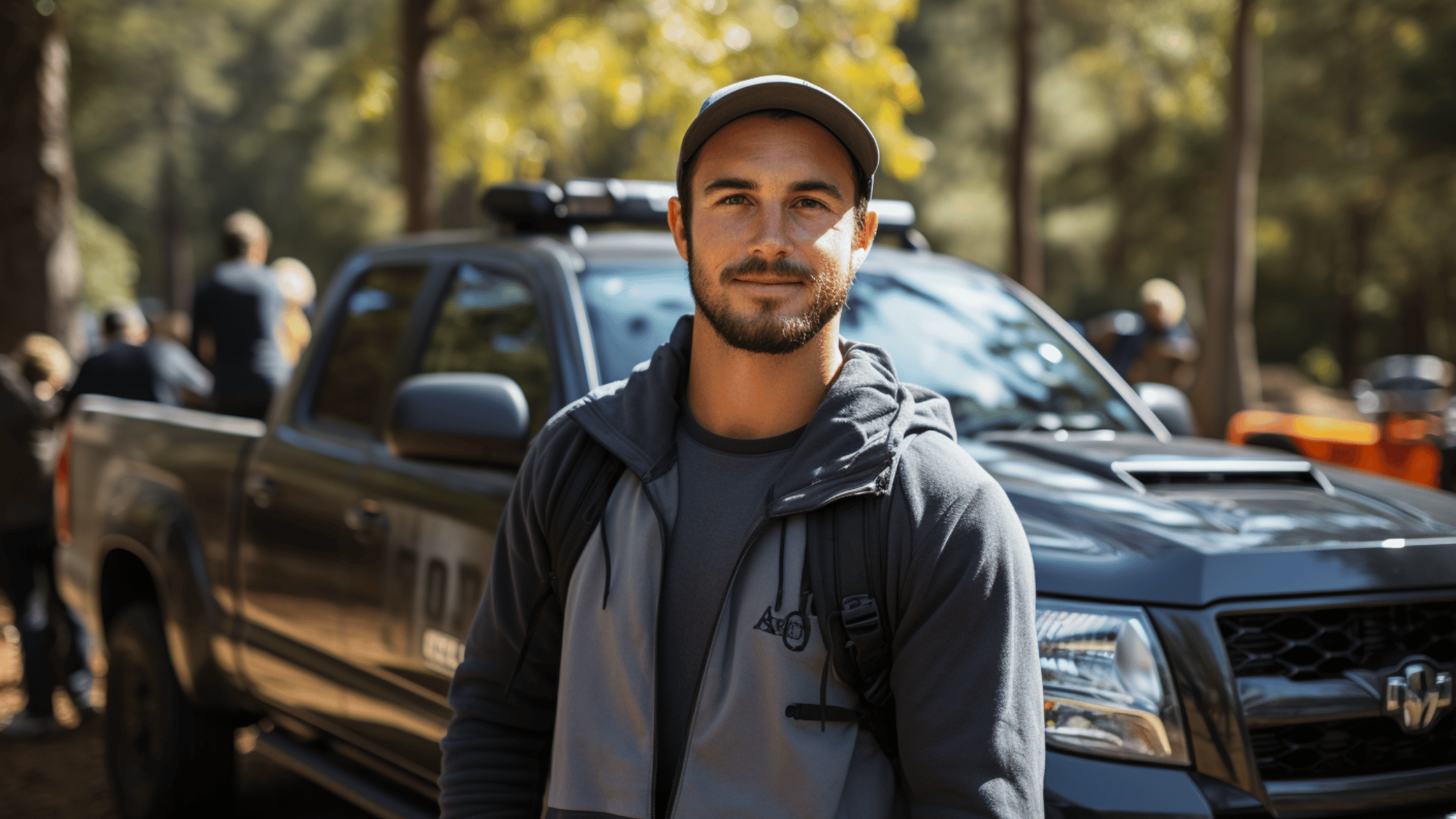 A tradie standing in front of his Ute in French Forest Sydney